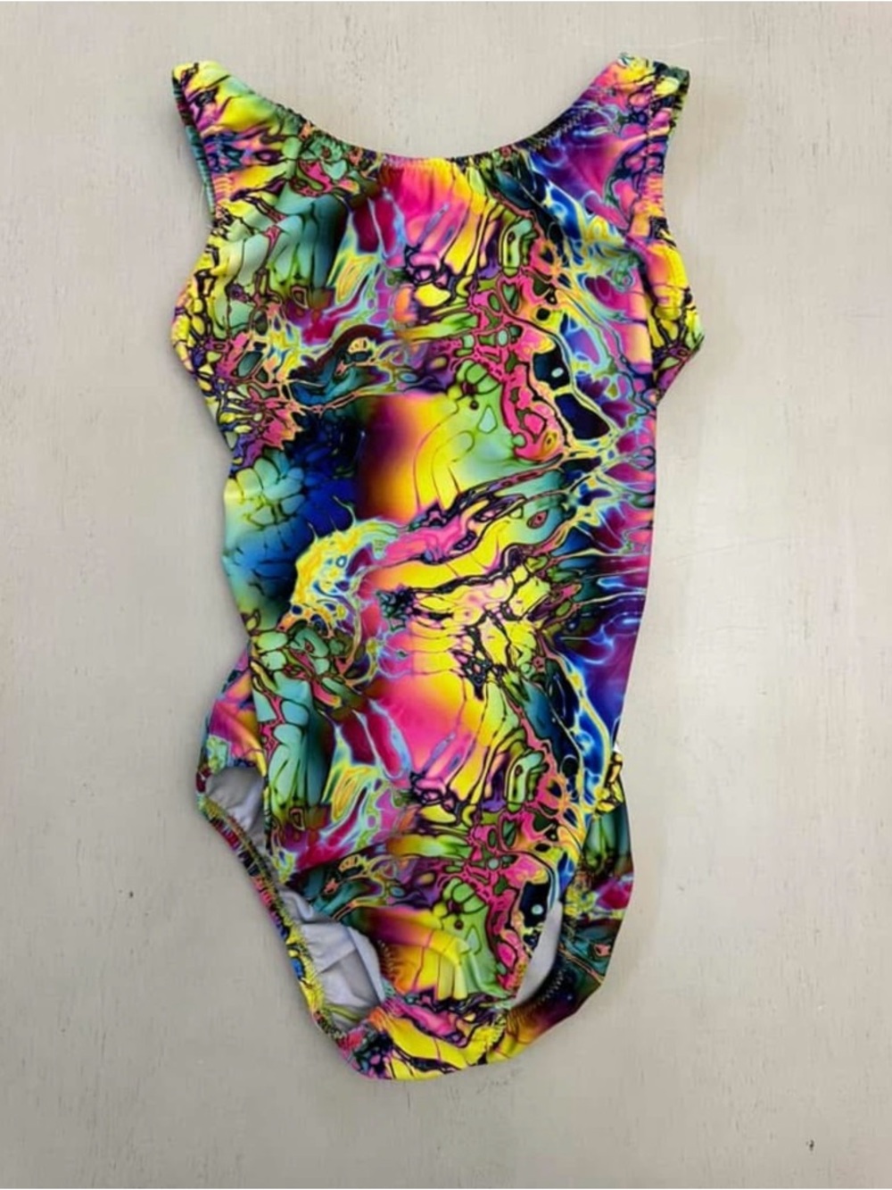 Foxy’s Gymnastics Leotards Multicolor Abstract One-Piece Leotard - size 12